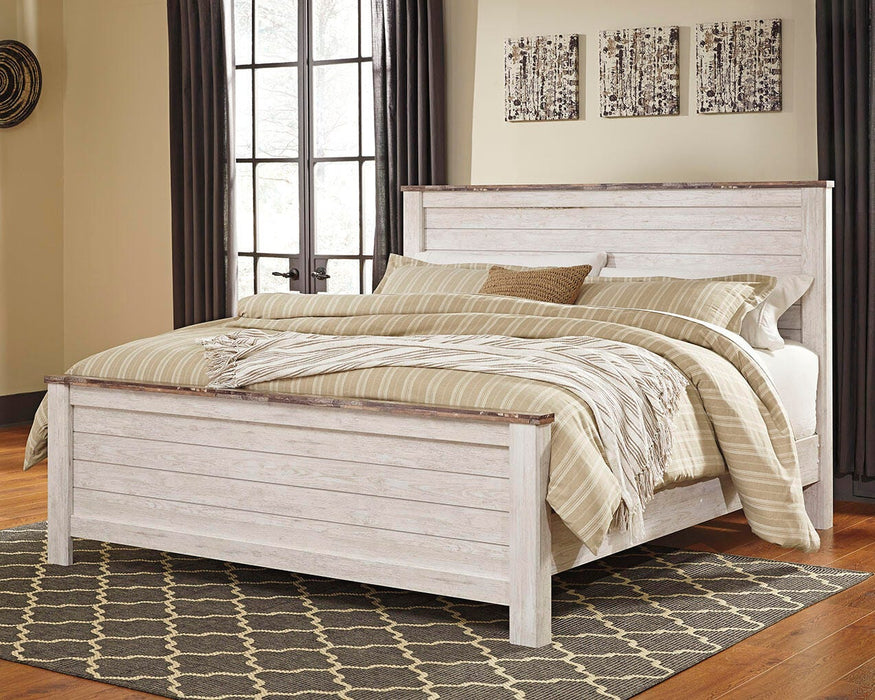 Willowton Whitewash Willowton California King Panel Bed