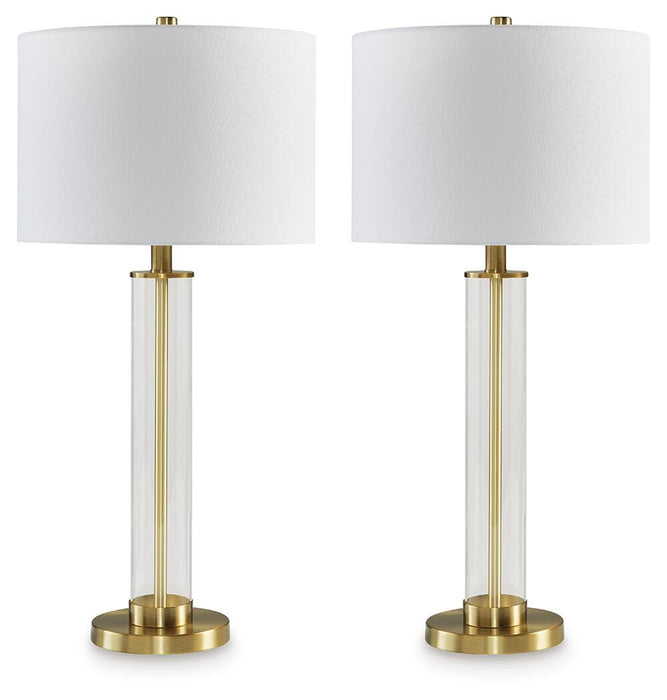 Orenman Clear/Brass Finish Glass Table Lamp (Priced Per Item, Must Order 2, 4, 6, or 8)