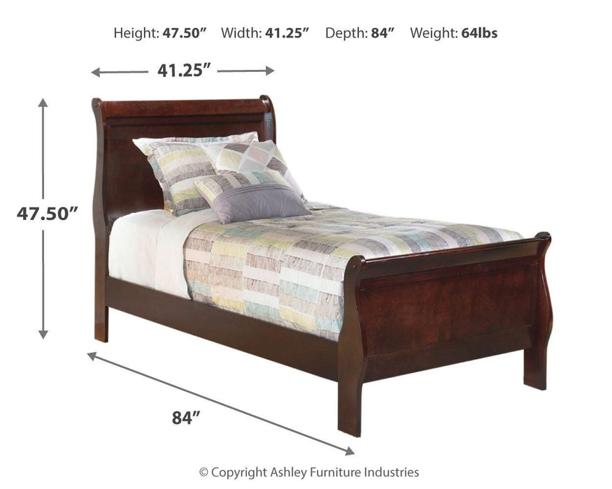 Alisdair Reddish Brown Alisdair Twin Sleigh Bed
