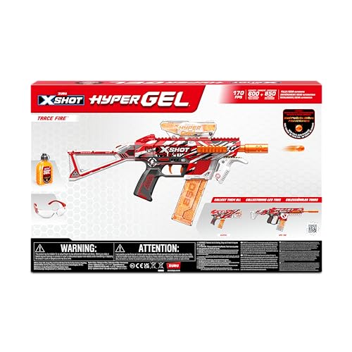 Zuru XSHOT Hyper Gel Trace Fire 170fps Toy Gun for Kids 8 and Up - new