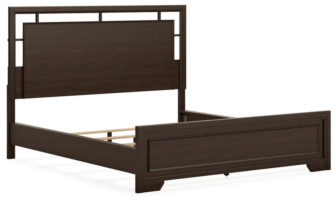 Covetown Dark Brown Covetown California King Panel Bed