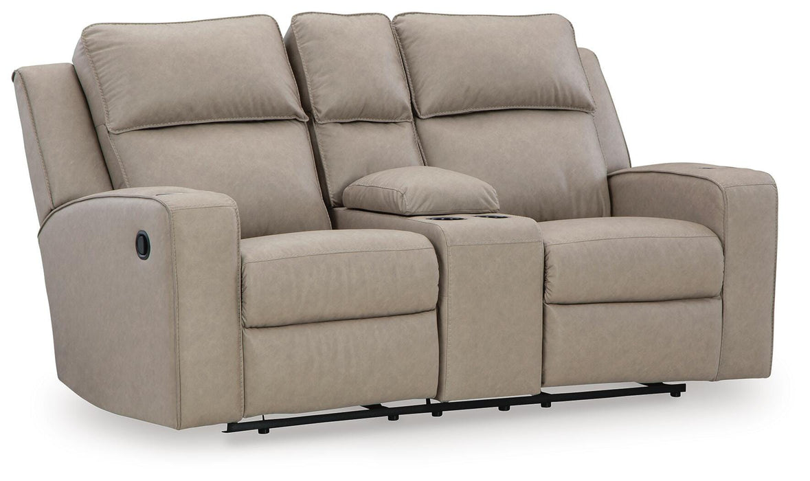 Lavenhorne Pebble Lavenhorne Reclining Loveseat with Console