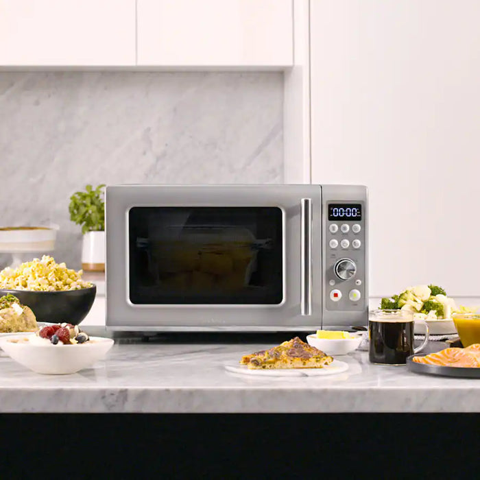 Breville - the Compact Wave Soft Close 0.9 Cu. Ft. Microwave - Silver - use_like_new