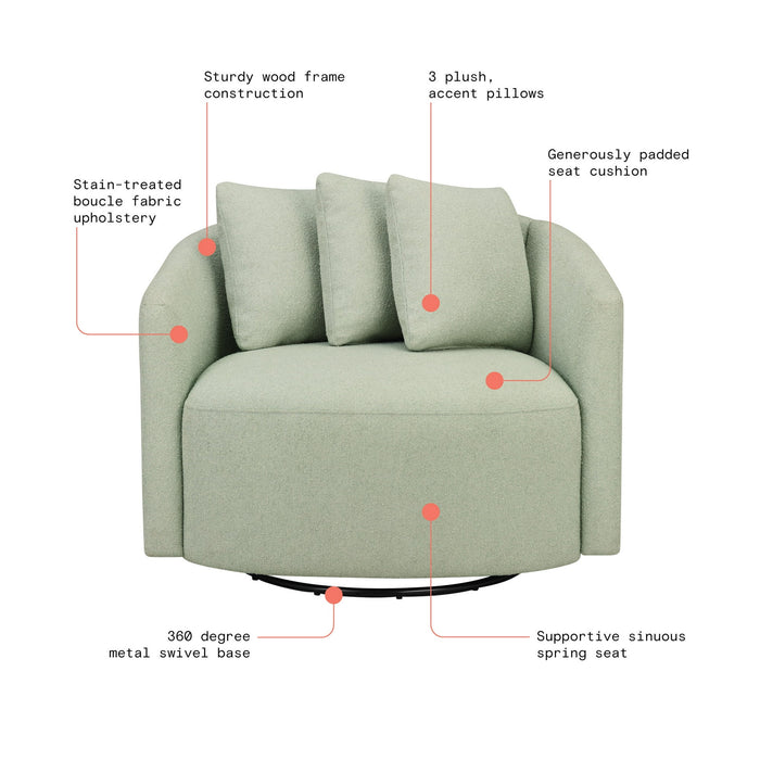 Beautiful Drew Chair by Drew Barrymore, Sage Boucle -