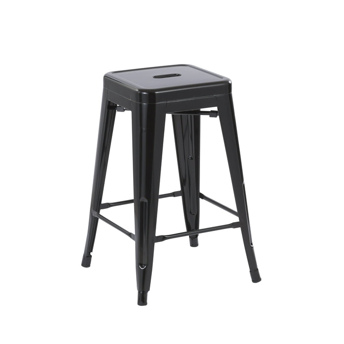 Howard 24inch Metal Assembled Barstool, Set of 4, Black Color for Indoor - open_box