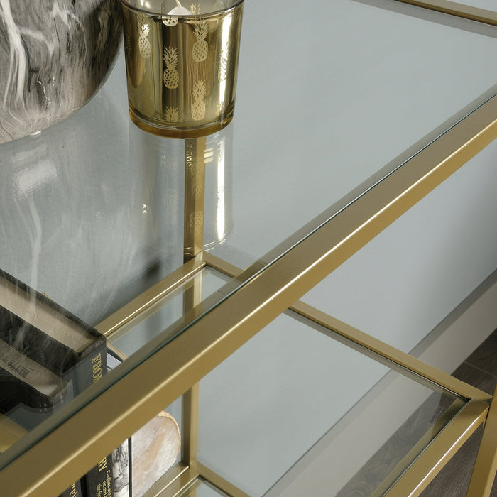 Better Homes & Gardens 71 Nola 5 Shelf Etagere Bookcase, Gold Finish - open_box