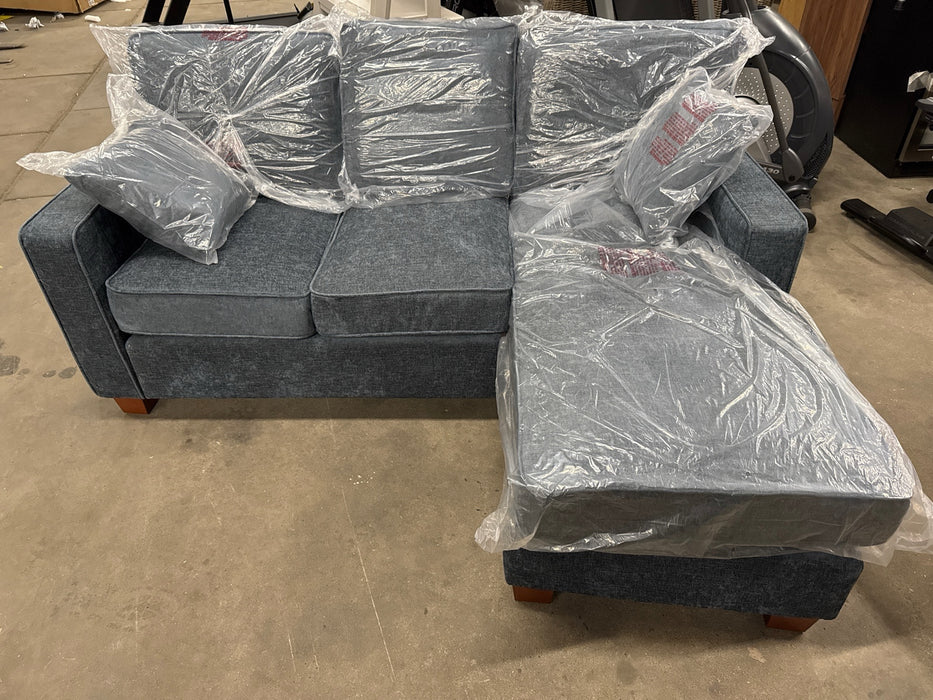 OSP Home Furnishings - Russell L-Shape Sectional Sofa - Navy - open_box