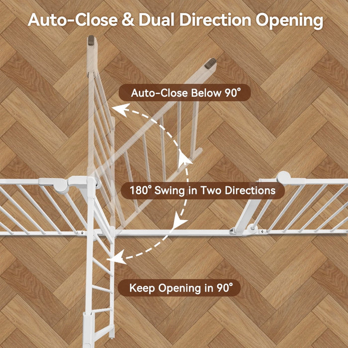 Baby Gates, 8Panel 198" Extra Wide 30" Tall Baby Gates Fireplace Fence Toddler Playard, White - new