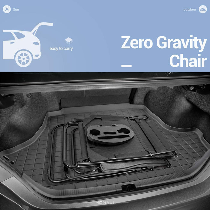 Homall Zero Gravity Chair Patio Lawn Chair Lounge Chair Folding Recliner Adjustable Outdoor with Canopy Shade,Cup Holder (Black) - new