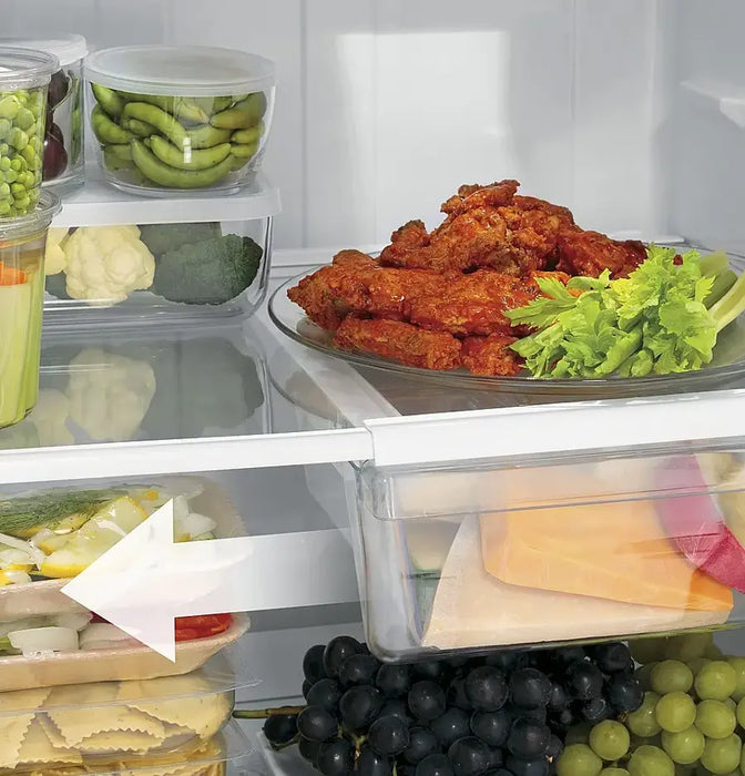 GE - 16.6 Cu. Ft. Top-Freezer Refrigerator with Edge-to-Edge Glass Shelves - White - open_box