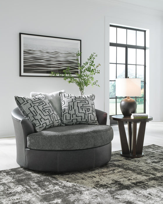 Brixley Pier Graphite Oversized Swivel Accent Chair