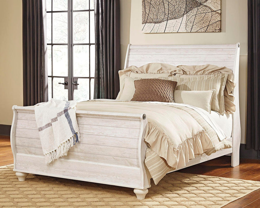 Willowton Whitewash Sleigh Bedroom Collection
