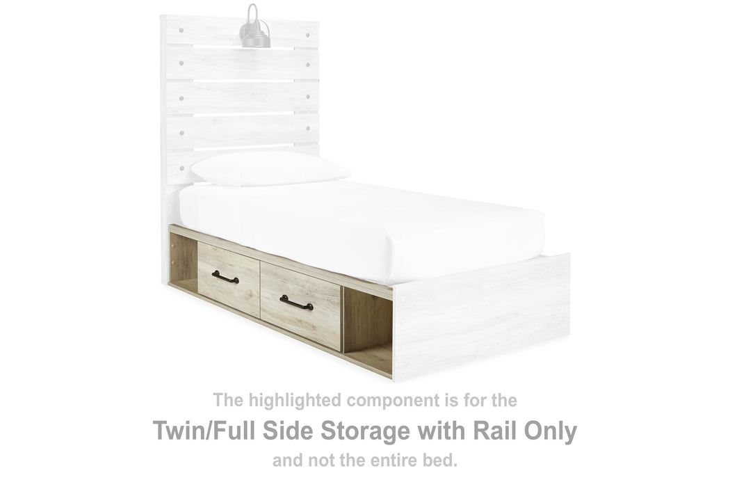 Cambeck Whitewash T/F Side Storage w/Rail