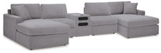 Signature Design Granite 5 Piece Sectional with Audio Console