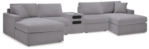 Signature Design Granite 5 Piece Sectional with Audio Console