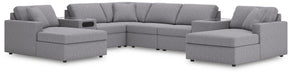 Signature Design Granite 8-Piece Double Chaise Sectional with Audio and Storage Consoles