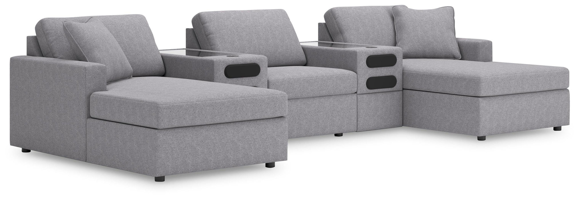 5-Piece Sectional with Chaise and Audio Console