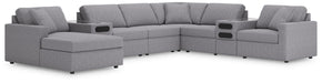 Signature Design Granite 8-Piece Sectional with Audio System and Chaise
