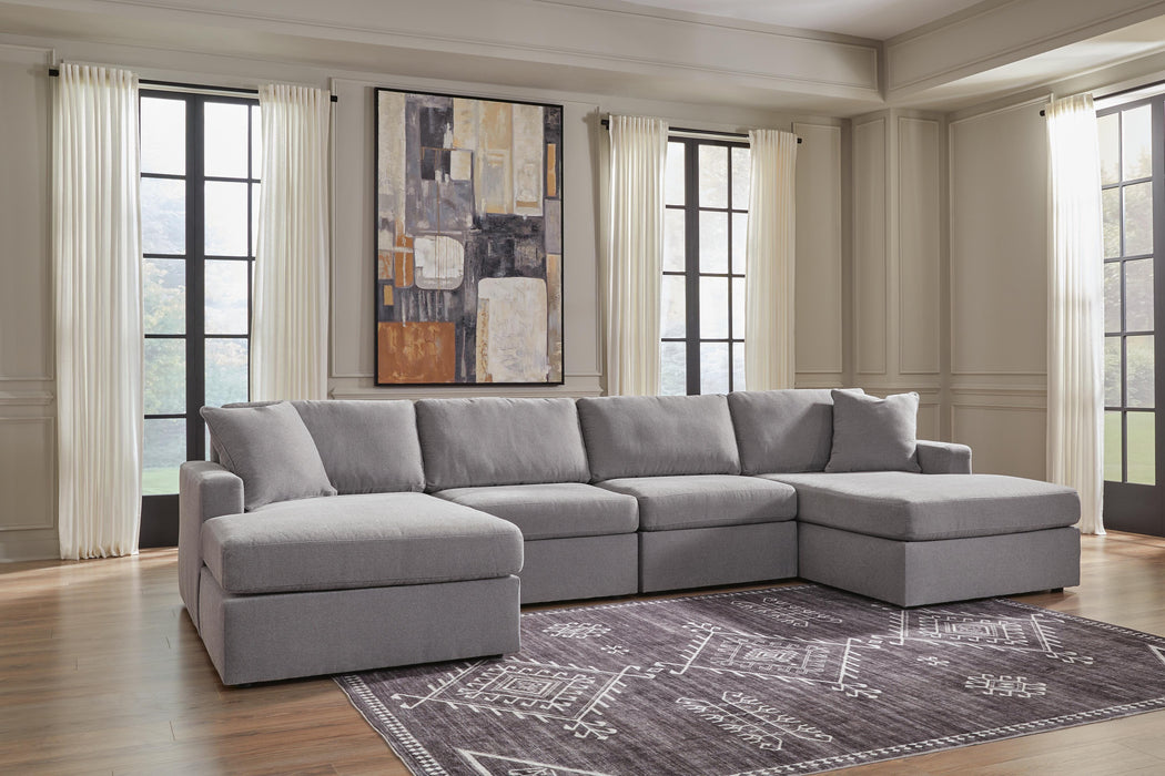 Signature Design Granite 4-Piece Double Chaise Sectional
