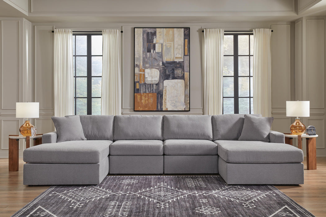 Signature Design Granite 4-Piece Double Chaise Sectional