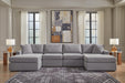 Signature Design Granite 4-Piece Double Chaise Sectional