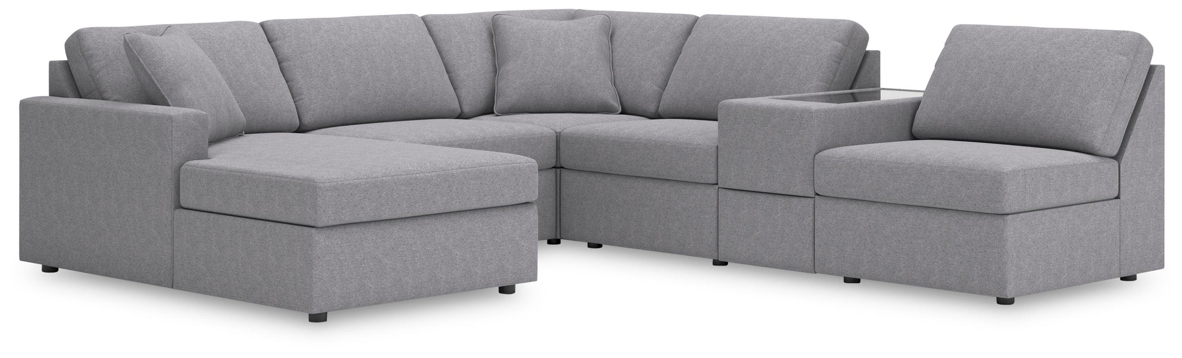 Signature Design Granite 6-Piece Sectional with Chaise and Storage Console