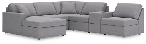 Signature Design Granite 6-Piece Sectional with Chaise and Storage Console