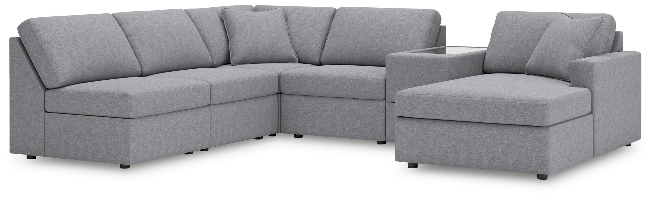 Signature Design Granite 6-Piece Sectional with Chaise and Storage Console