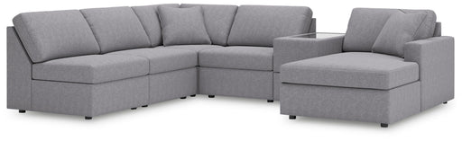 Signature Design Granite 6-Piece Sectional with Chaise and Storage Console