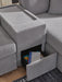 Signature Design Granite 6-Piece Sectional with Chaise and Storage Console