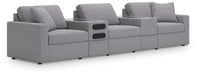 Signature Design Granite 5-Piece Sectional with Audio System