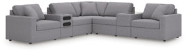 Signature Design Granite 7-Piece Balanced Sectional with Audio and Storage Consoles