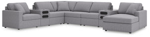 Signature Design Granite 8-Piece Sectional with Audio System and Chaise