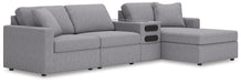 Signature Design Granite 4-Piece Sectional with Chaise and Audio Console