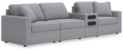 Signature Design Granite 4-Piece Sectional with Audio Console