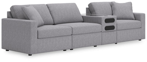 Signature Design Granite 4-Piece Sectional with Audio Console