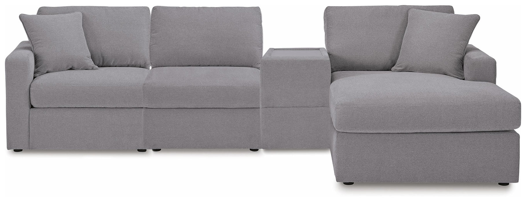 Signature Design Granite 4-Piece Sectional with Chaise and Storage Console