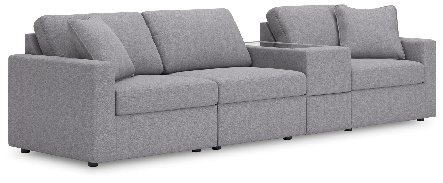 Signature Design Granite 4-Piece Sectional with Storage Console