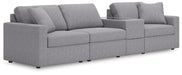 Signature Design Granite 4-Piece Sectional with Storage Console