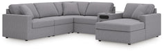 Signature Design Granite 6-Piece Sectional with Audio System and Chaise