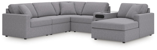 Signature Design Granite 6-Piece Sectional with Audio System and Chaise