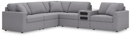 Signature Design Granite 6-Piece Sectional with Audio Console