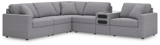 Signature Design Granite 6-Piece Sectional with Audio Console