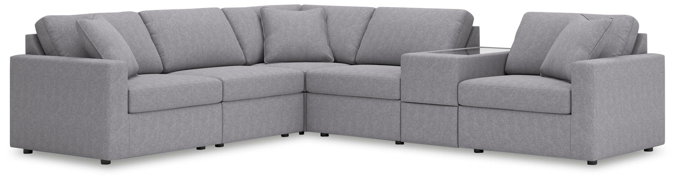 Signature Design Granite 6-Piece Sectional with Storage Console