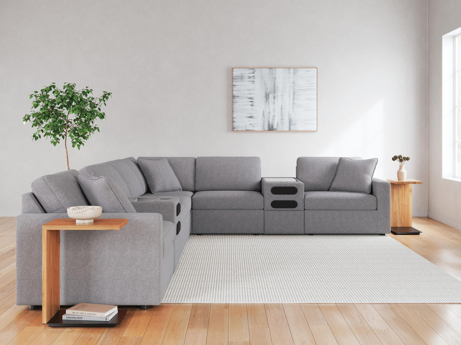 Signature Design Granite 8-Piece Sectional with Audio Consoles
