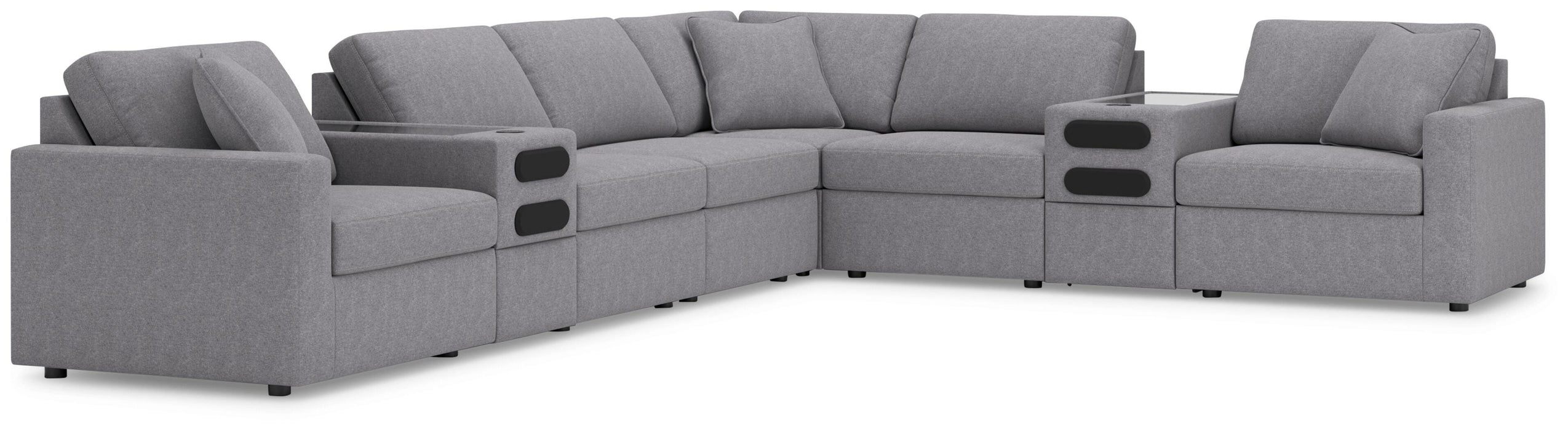 Signature Design Granite 8-Piece Sectional with Audio Consoles