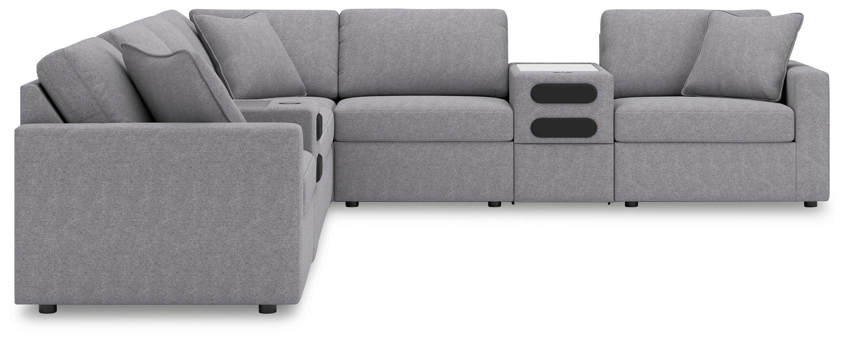 Signature Design Granite 8-Piece Sectional with Audio Consoles