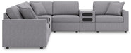 Signature Design Granite 8-Piece Sectional with Audio Consoles