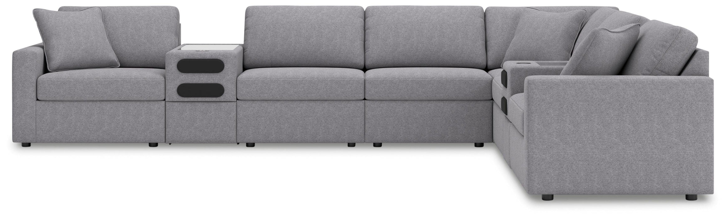 Signature Design Granite 8-Piece Sectional with Audio Consoles