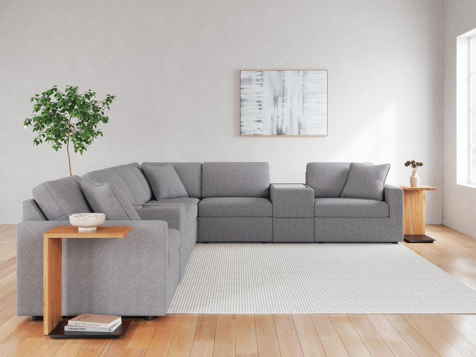 Signature Design Granite 8-Piece Sectional with Storage Consoles
